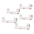 Artiss Floating Wall Shelves Set of 5 Mounted U-Shape Display Ledge, White