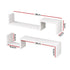 Artiss Set of 2 Floating Shelves Wall Mounted S-Shape Display Ledge, White