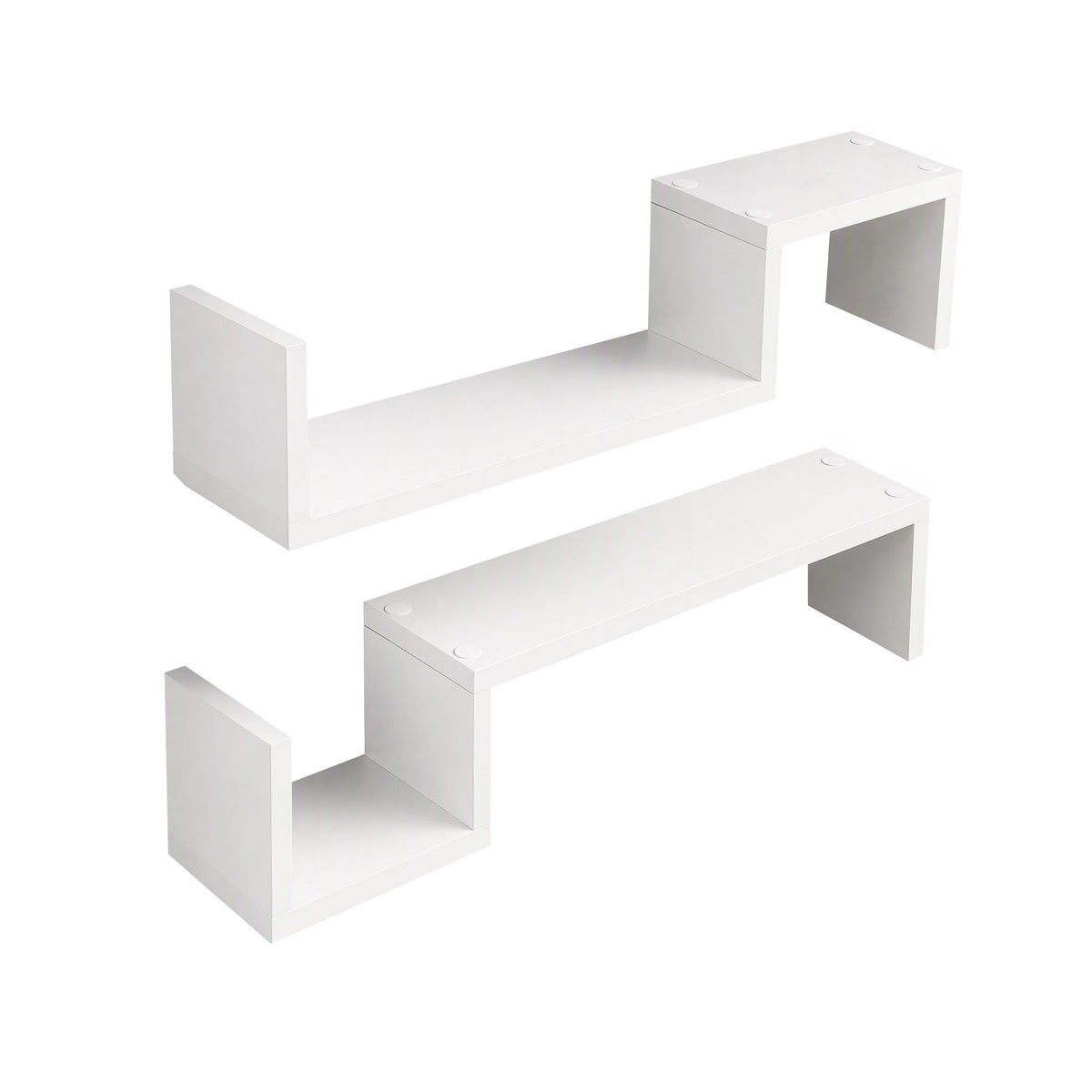 Artiss Set of 2 Floating Shelves Wall Mounted S-Shape Display Ledge, White