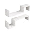 Artiss Set of 2 Floating Shelves Wall Mounted S-Shape Display Ledge, White