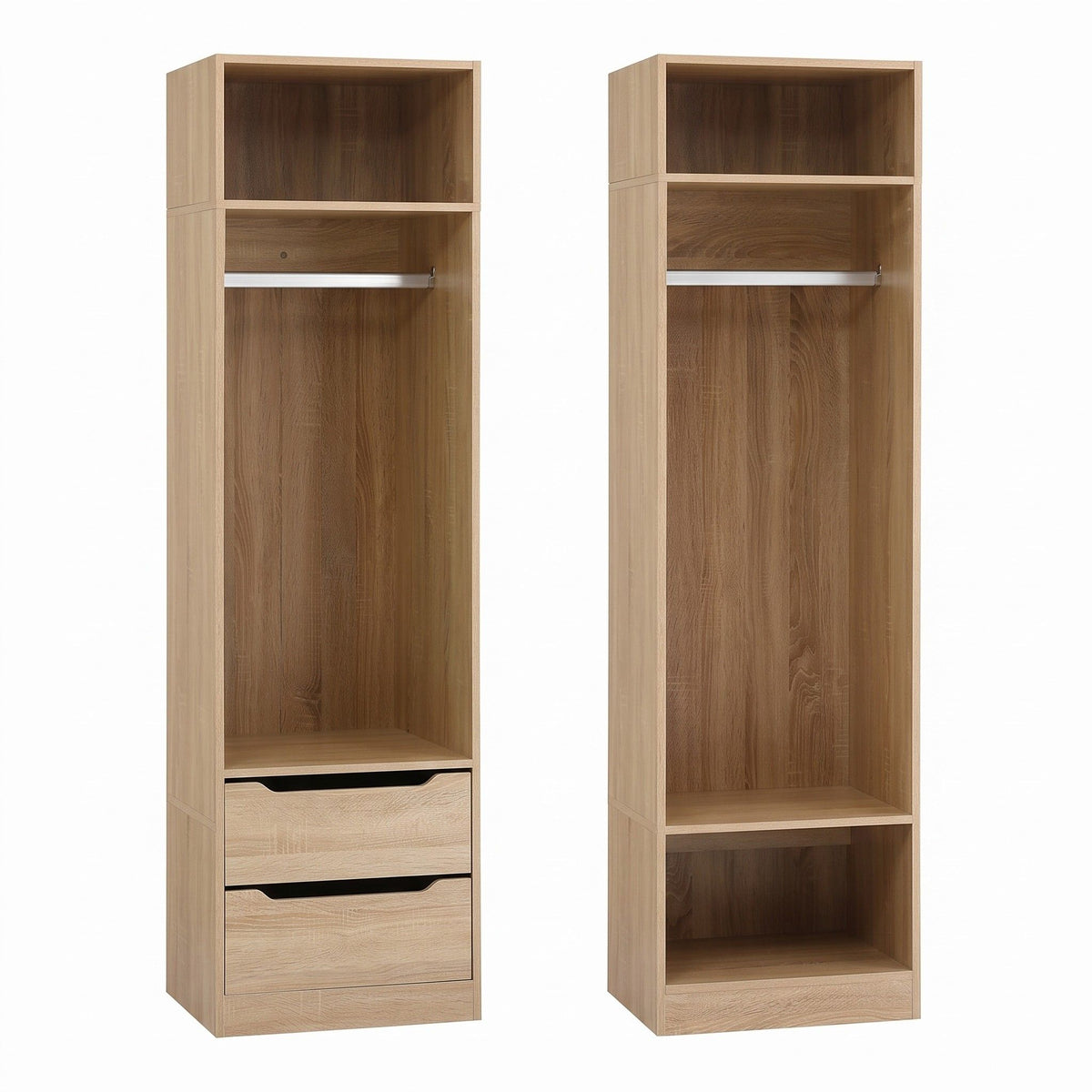 Artiss 2 Piece Wardrobe Set Clothes Closet Organiser Shelves Drawers 185cm Pine