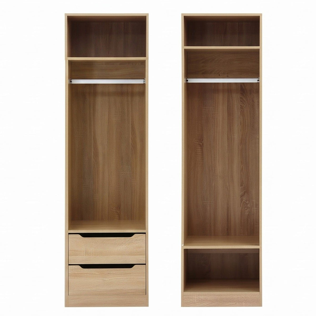 Artiss 2 Piece Wardrobe Set Clothes Closet Organiser Shelves Drawers 185cm Pine