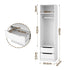 Wardrobe Closet White – 2 Drawers, Hanging Rod, Shelf, 185cm