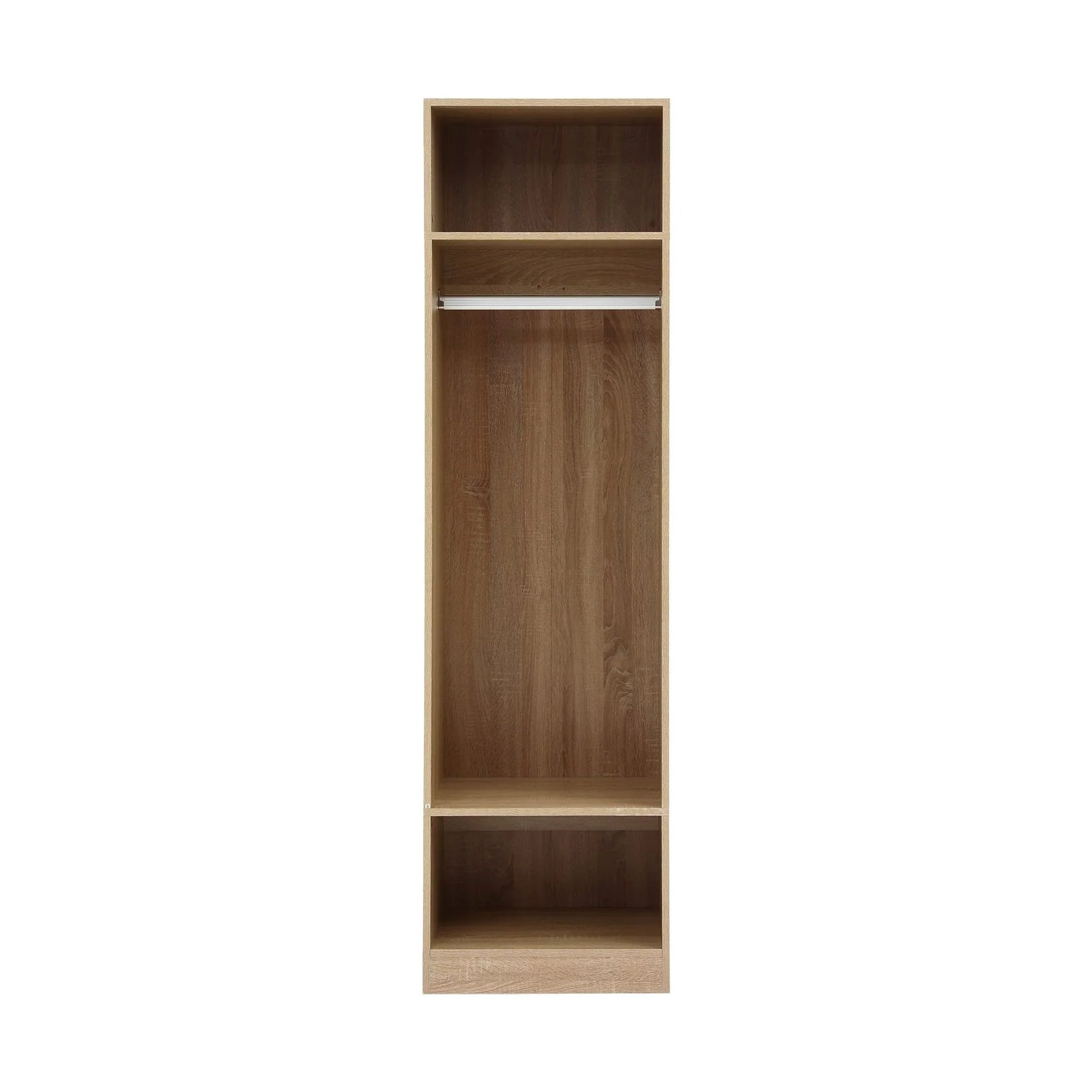Wardrobe Closet Pine – 2 Shelves, Hanging Rod, Slim 185cm Storage Unit