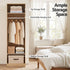 Wardrobe Closet Pine – 2 Shelves, Hanging Rod, Slim 185cm Storage Unit