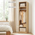 Wardrobe Closet Pine – 2 Shelves, Hanging Rod, Slim 185cm Storage Unit