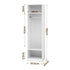 Wardrobe Closet White – 2 Shelves, Hanging Rod, Slim 185cm Storage Unit