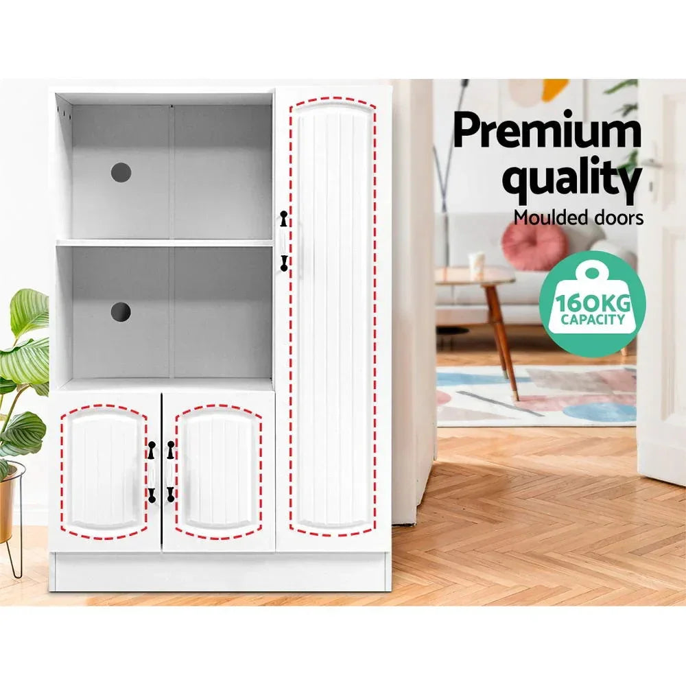 White Buffet Sideboard Storage Cabinet Kitchen Cupboard Shelves