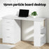 Artiss Computer Desk with Drawers Shelves Storage White Study Work Desk