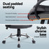 Artiss Computer Desk 120cm Executive Office Chair Set PU Leather High Back Black