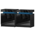 2X Bedside Table LED 2 Drawers Lift-up Storage - COLEY Black