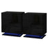 2x Bedside Table LED 3 Drawers - MORI Black