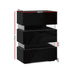 2x Bedside Table LED 3 Drawers - LUMI Black