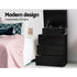Artiss Bedside Table LED 3 Drawers - COLEY Black