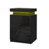 2X Bedside Table LED 3 Drawers - COLEY Black