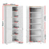 Artiss White Tall Storage Cupboard Pantry Cabinet 6 Shelf MDF Organizer
