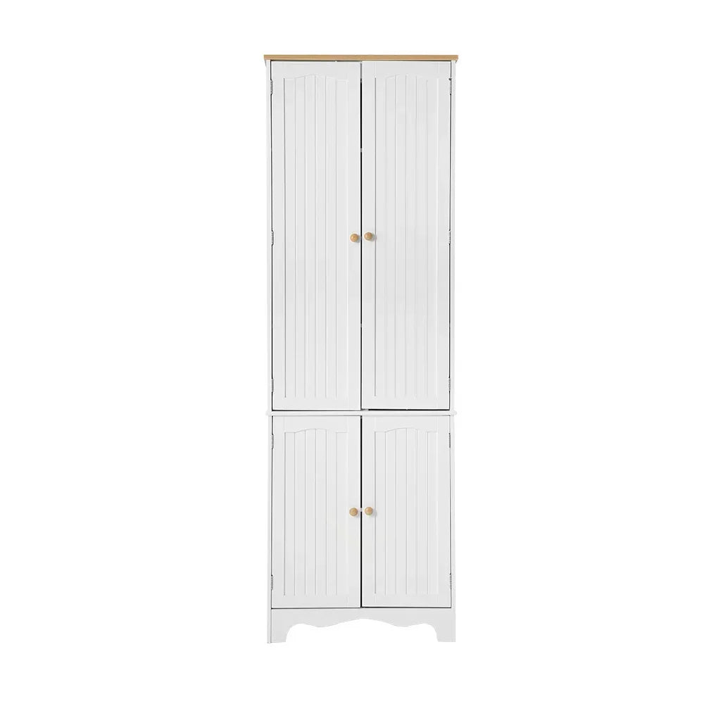 Artiss White Tall Storage Cupboard Pantry Cabinet 6 Shelf MDF Organizer