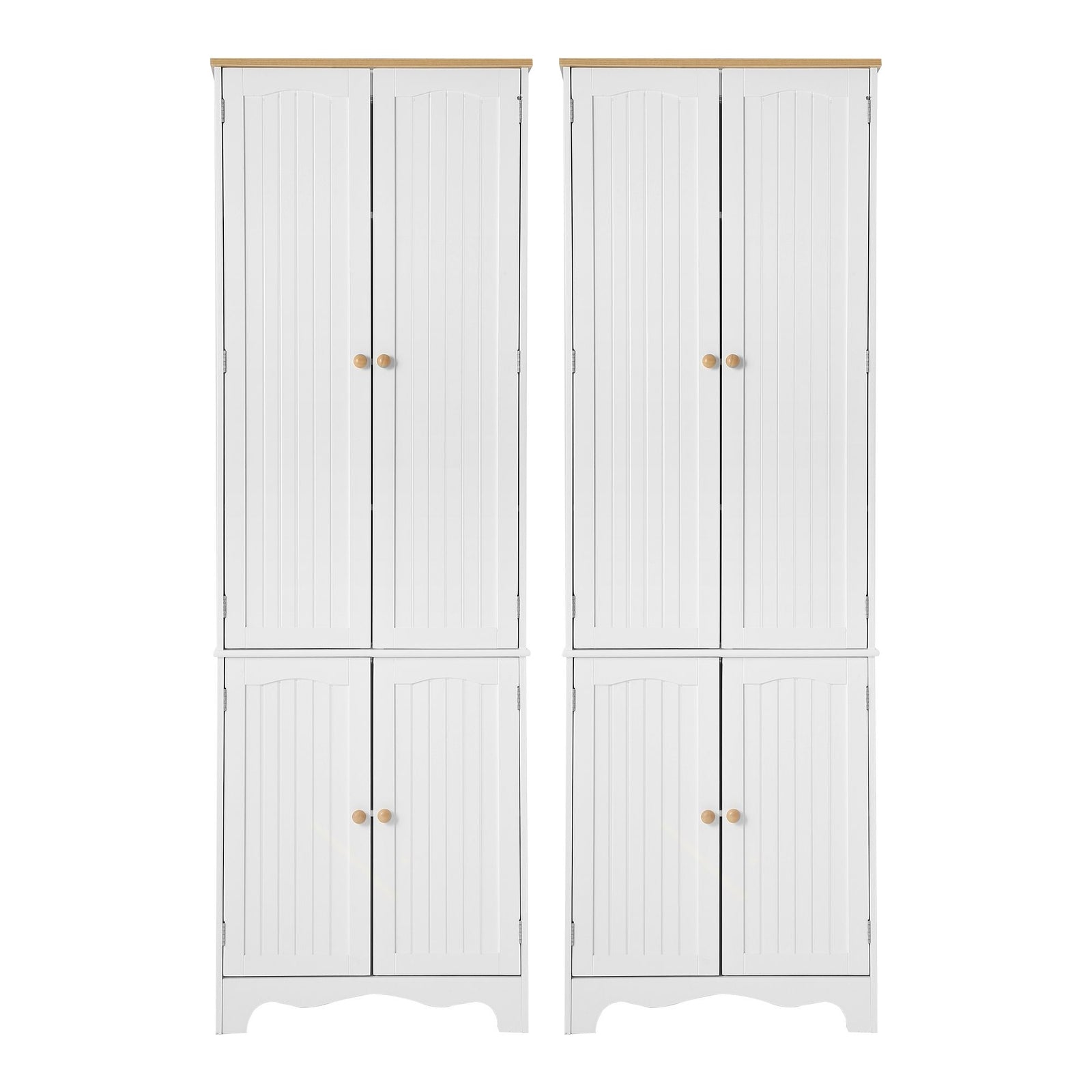 2x Buffet Sideboard Pantry Cabinet Cupboard 6-Tiers Storage Shelves BERNE