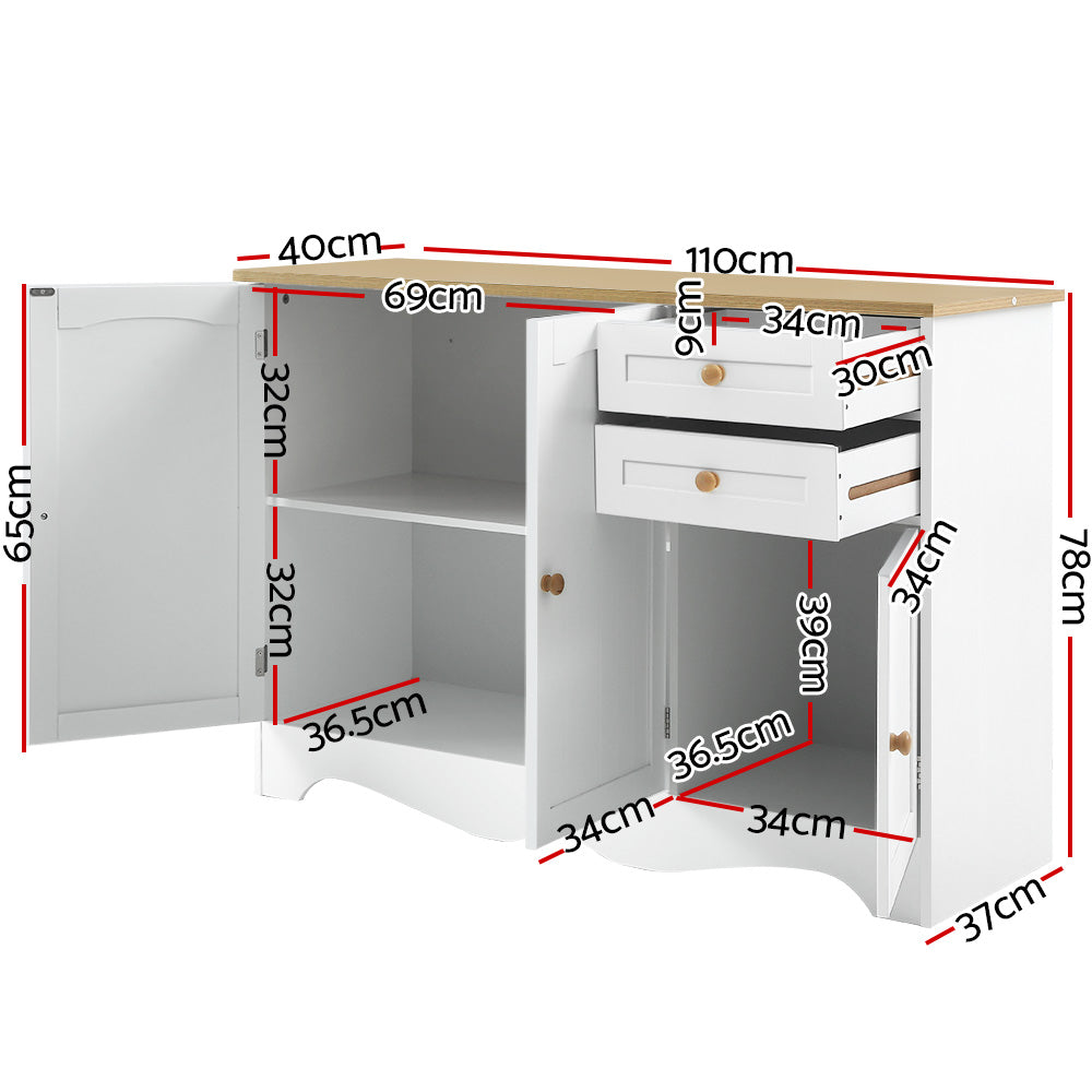 White Sideboard Buffet Cabinet Storage Drawers Kitchen Cupboard