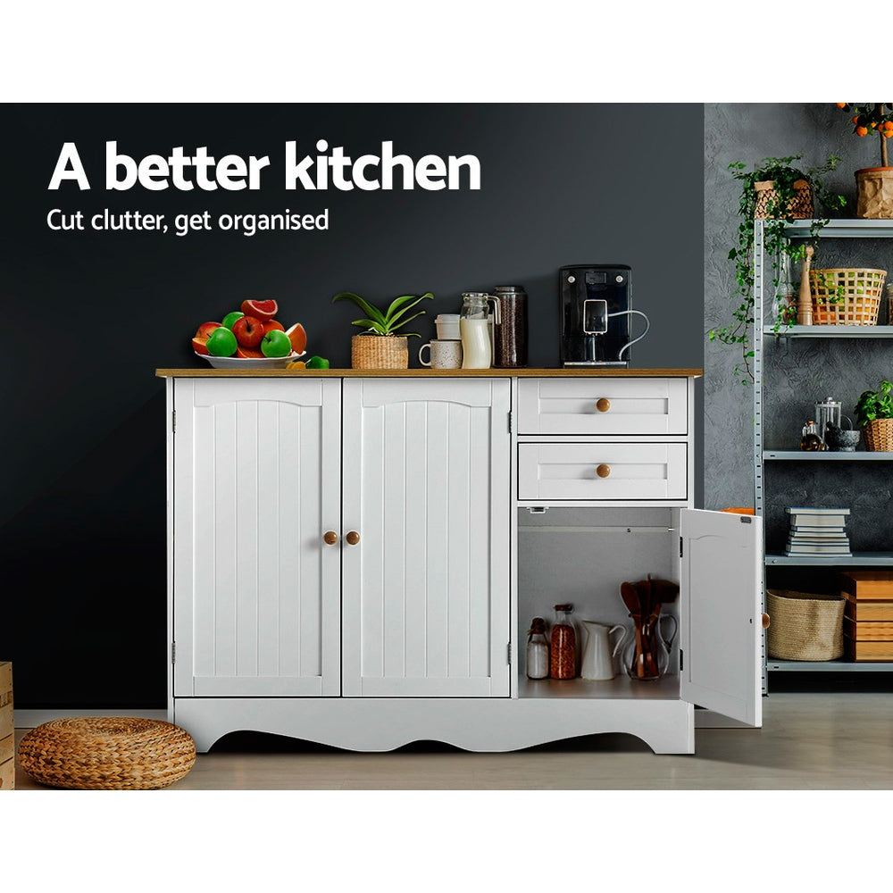 White Sideboard Buffet Cabinet Storage Drawers Kitchen Cupboard