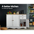 White Sideboard Buffet Cabinet Storage Drawers Kitchen Cupboard