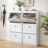 Artiss Shoe Cabinet Set 2‑Piece White – 3 Flip Drawers, Adjustable Shelves, 117cm