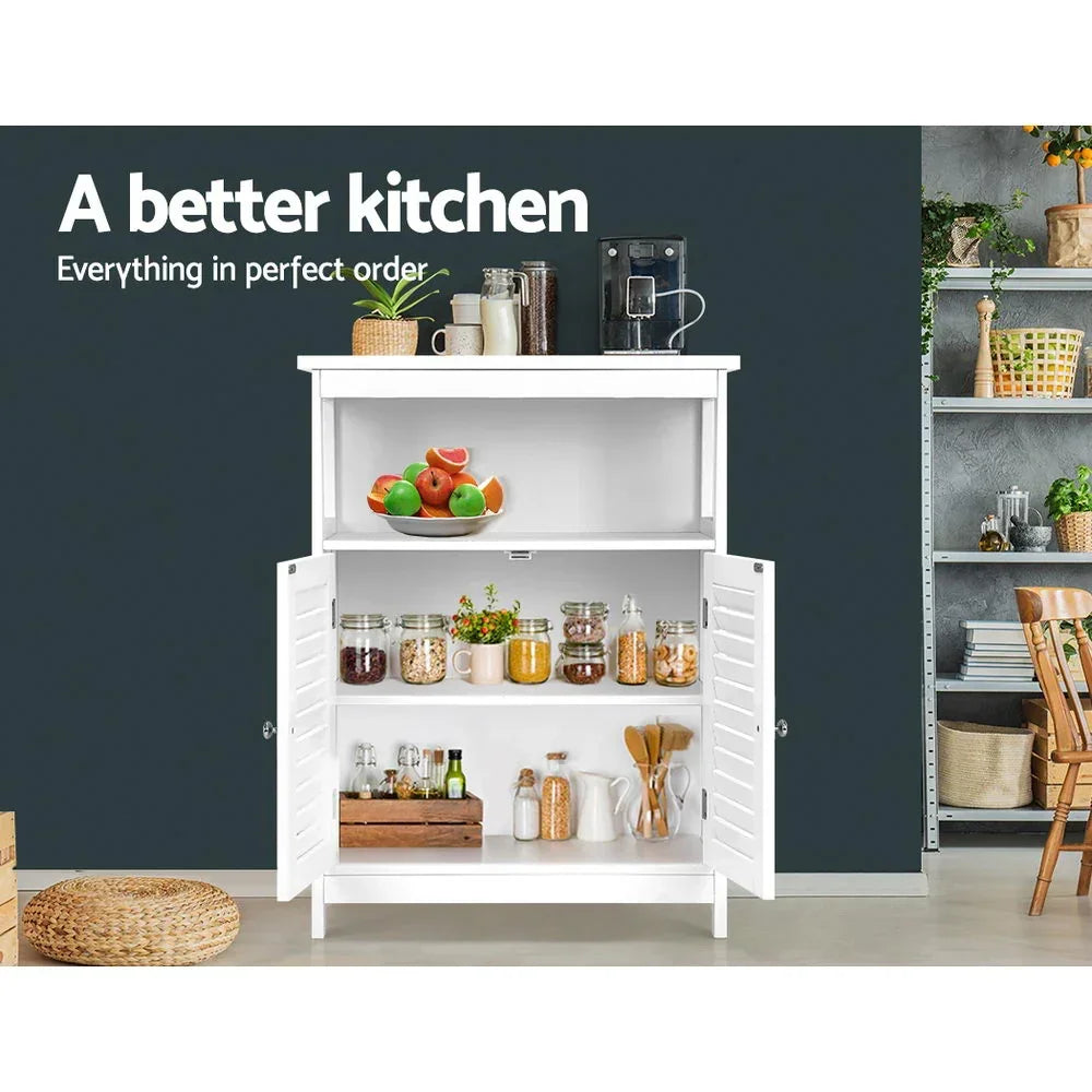 Buffet Sideboard Storage Cabinet White Kitchen Cupboard with Shelves