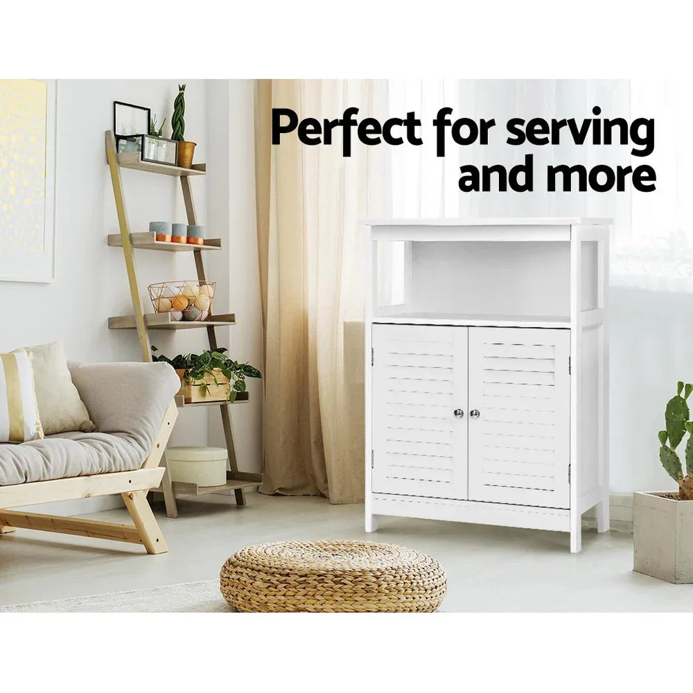 Buffet Sideboard Storage Cabinet White Kitchen Cupboard with Shelves