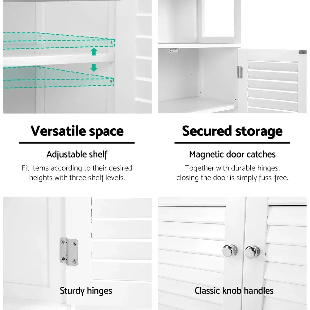 Buffet Sideboard Storage Cabinet White Kitchen Cupboard with Shelves