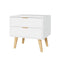 Artiss Bedside Table 2 Drawers - White