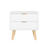 Artiss Bedside Table 2 Drawers - White
