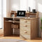 Artiss Computer Desk with Drawers Shelves Office Study Table Pine 115cm