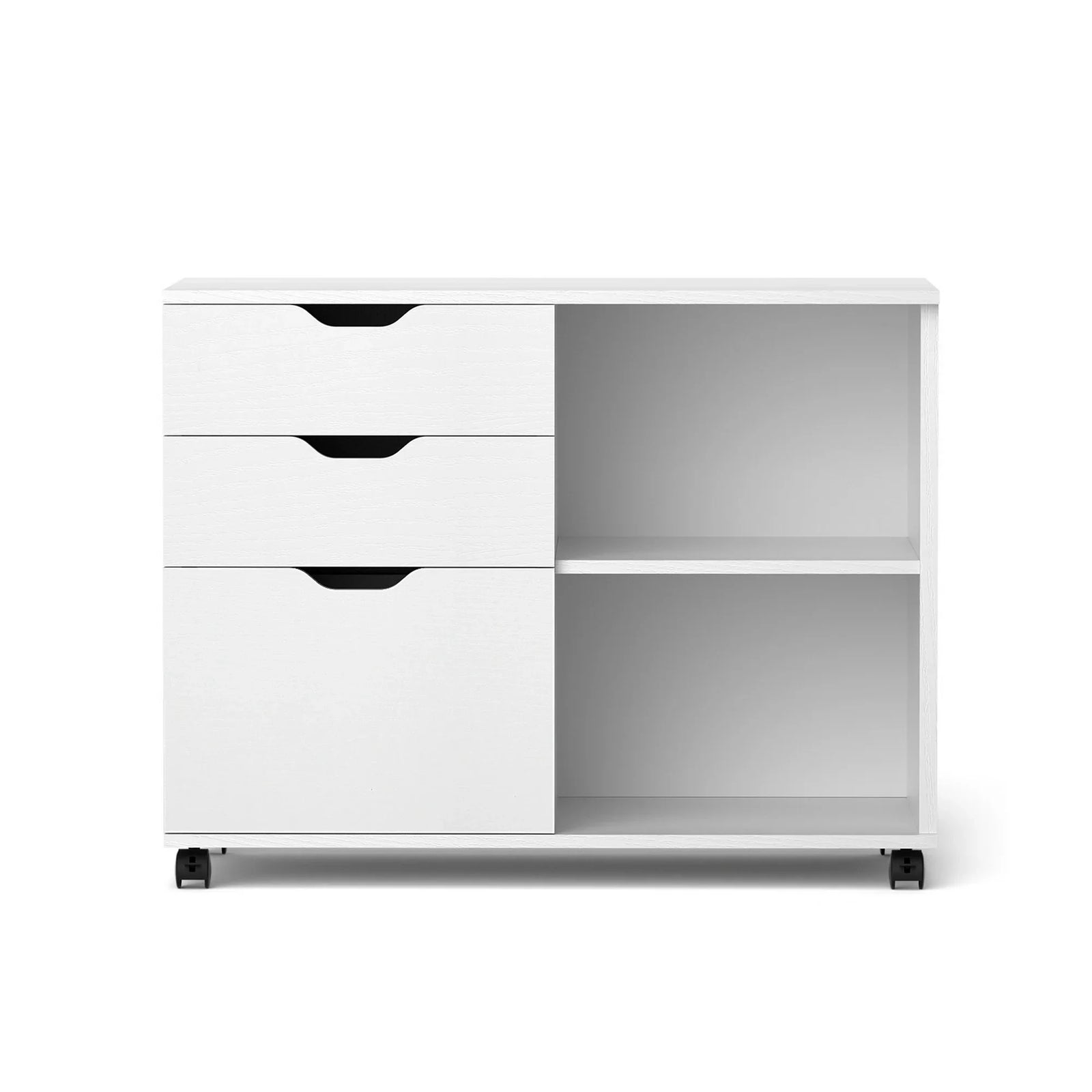 3 Drawer Mobile Filing Cabinet Printer Stand Cabinet Home Office Storage White