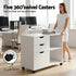 3 Drawer Mobile Filing Cabinet Printer Stand Cabinet Home Office Storage White