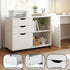 3 Drawer Mobile Filing Cabinet Printer Stand Cabinet Home Office Storage White