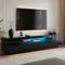 TV Unit Entertainment Unit Storage Drawer RGB LED 180cm Black