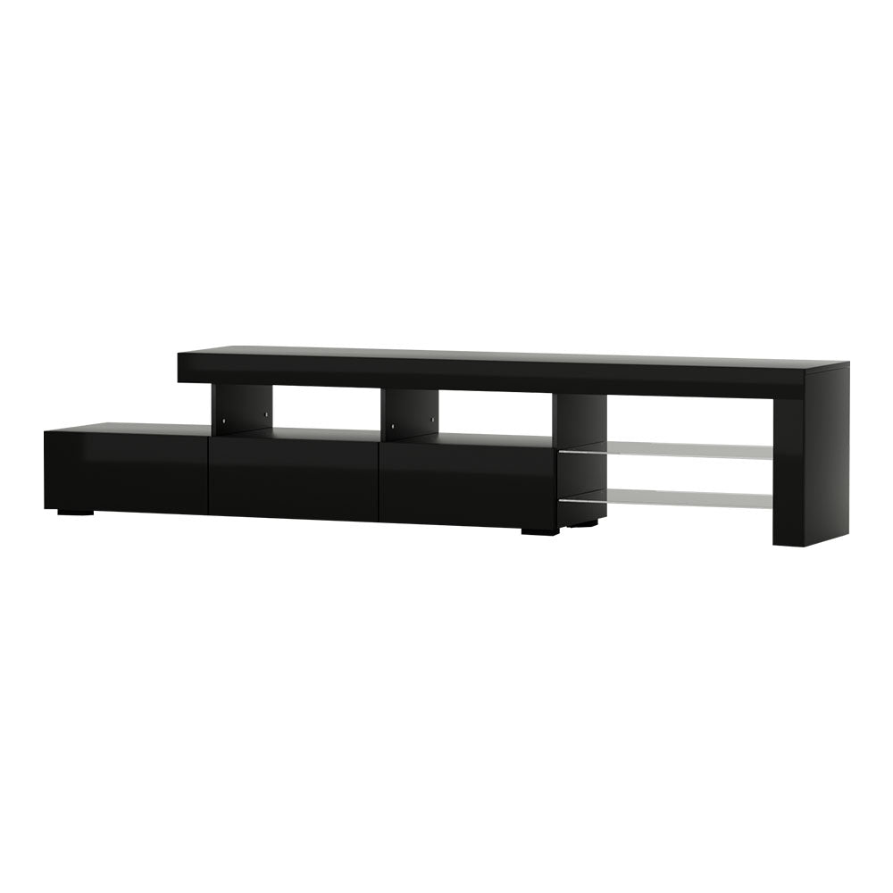 Artiss Entertainment Unit TV Cabinet LED 215cm Black Caya