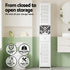 Bathroom Storage Cabinet 170cm Tall Slim Organiser Toilet Corner Adjustable Shelf Louver Door White