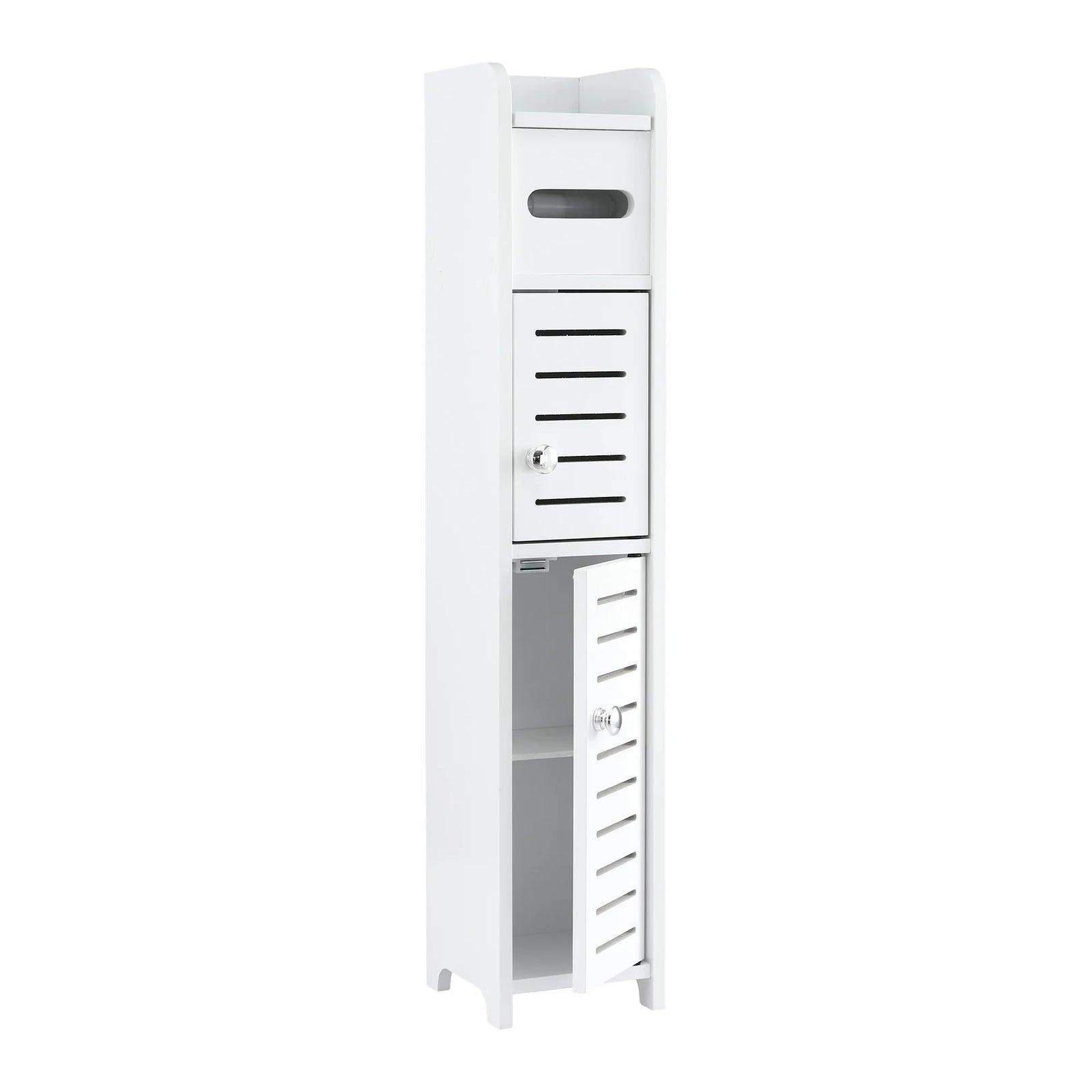 Artiss Bathroom Storage Cabinet 3-Tier Slim Toilet Paper Holder Organizer White