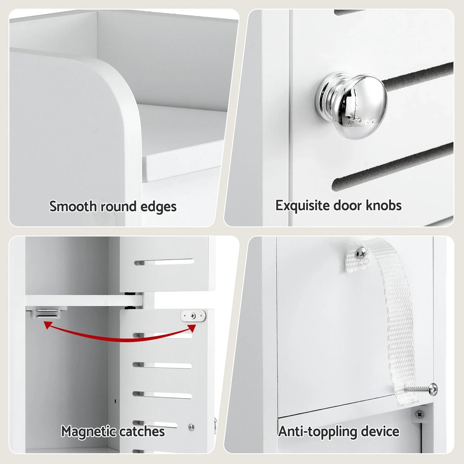 Artiss 2x Bathroom Storage Cabinet 3-Tier Toilet Paper Holder Organizer White