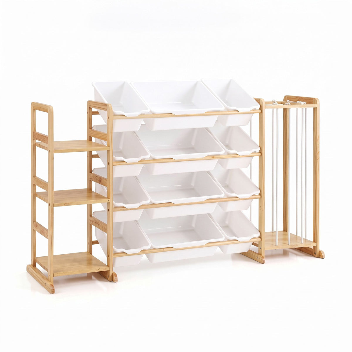 Keezi 3-in-1 Kids Toy Storage Organiser with 12 Bins, Shelves & Animal Storage