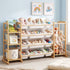 Keezi 3-in-1 Kids Toy Storage Organiser with 12 Bins, Shelves & Animal Storage