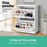 Artiss Shoe Cabinet Set 2‑Piece White – 2 Flip Drawers, Adjustable Shelves, 84cm