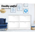 Artiss Shoe Cabinet Set 2‑Piece White – 2 Flip Drawers, Adjustable Shelves, 84cm