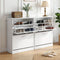 Artiss Shoe Cabinet Set 2‑Piece White – 2 Flip Drawers, Adjustable Shelves, 84cm