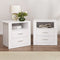 Artiss 2 Pack Bedside Tables 2 Drawers with Shelf White Bedroom Cabinet