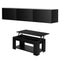 TV Unit & Coffee Table Set Storage Cabinet Black