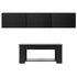 TV Unit & Coffee Table Set Storage Cabinet Black