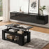 TV Unit & Coffee Table Set Storage Cabinet Black
