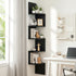 Wall Shelf Bookshelf Corner Floating 5-Tier Black